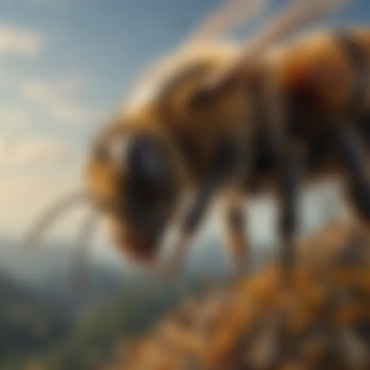 A visual representation of bee behavior patterns, displaying their flight paths and nesting habits.
