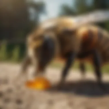 Humane Bee Removal Techniques An illustration of a safe bee removal technique, highlighting humane methods.