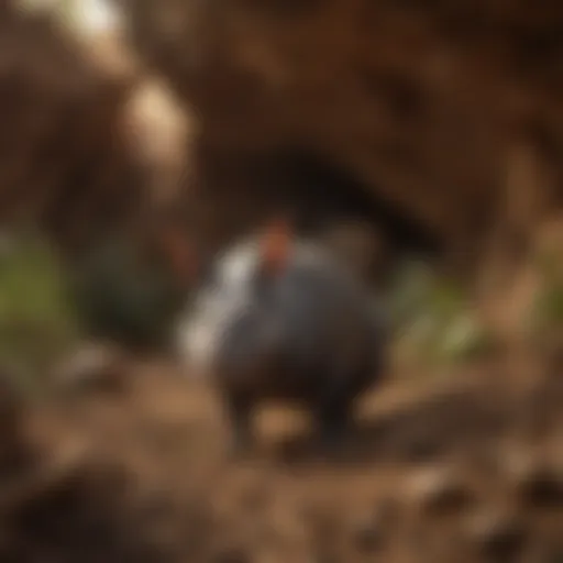 Aardvark burrowing underground