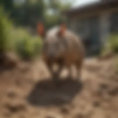 Property Damage by Aardvarks Aardvark digging near a property