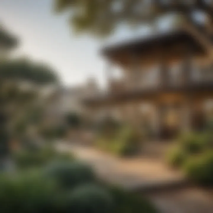 A scenic view of an Austin neighborhood showcasing well-maintained homes