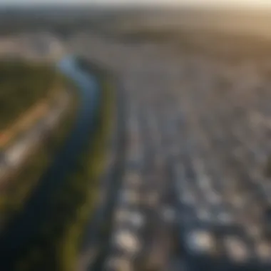 Breathtaking Aerial Perspective Scenic aerial view of Athens, GA from above during a skydive