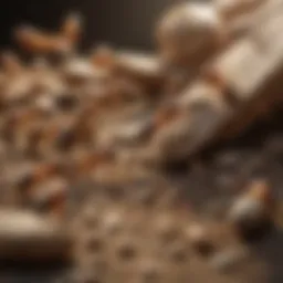 A group of Formosan termites in action