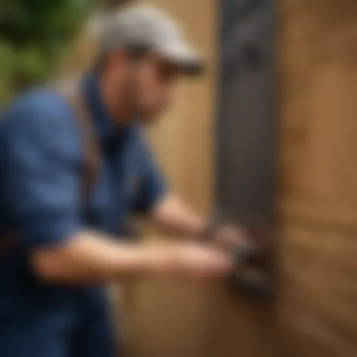 Professional pest control technician inspecting a property