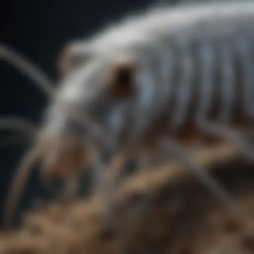 Detailed view of a silverfish showcasing its unique body structure