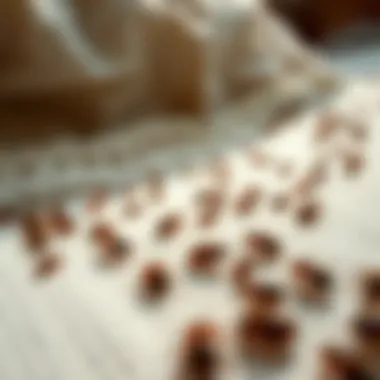 Detailed Examination of Bed Bug Infestation Close-up view of bed bugs on a mattress