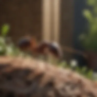 Ant colony targeted by ant spray