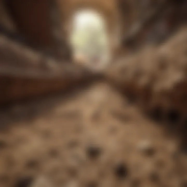 Ant Colony Navigating Underneath Rug