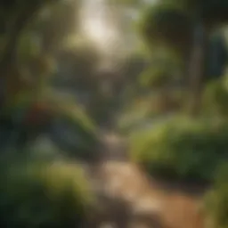 Aromatic herb garden with various plants