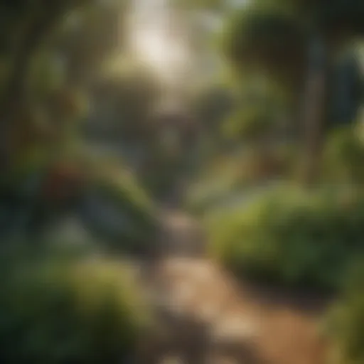 Aromatic herb garden with various plants