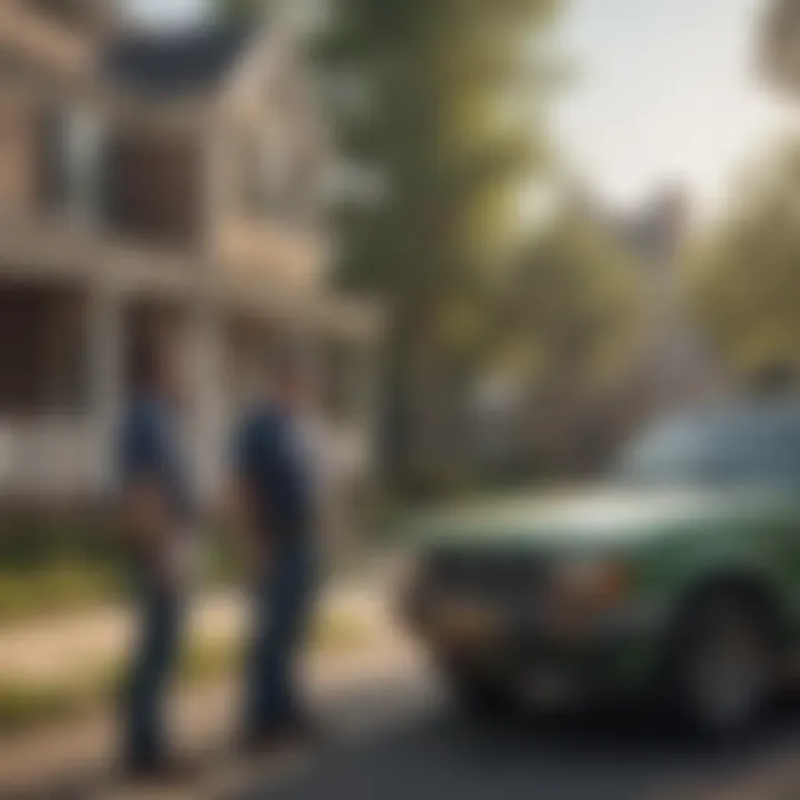 Satisfied customers discussing pest control services