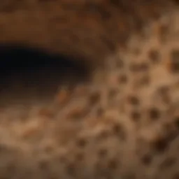 Close-up of a termite colony exhibiting their intricate tunneling patterns