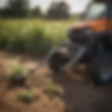 Close-up of professional weed control equipment