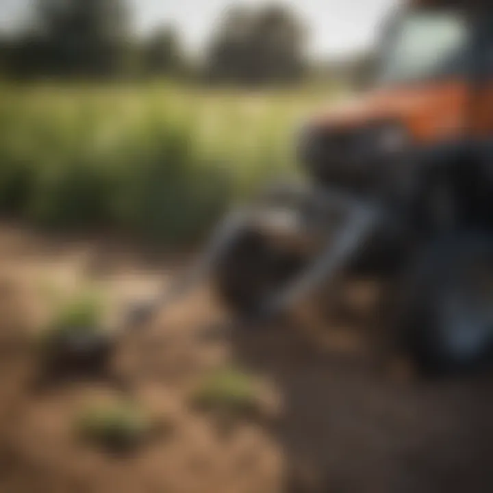 Close-up of professional weed control equipment