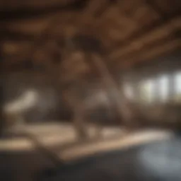 Attic work platform in modern attic space