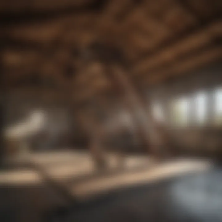 Attic work platform in modern attic space