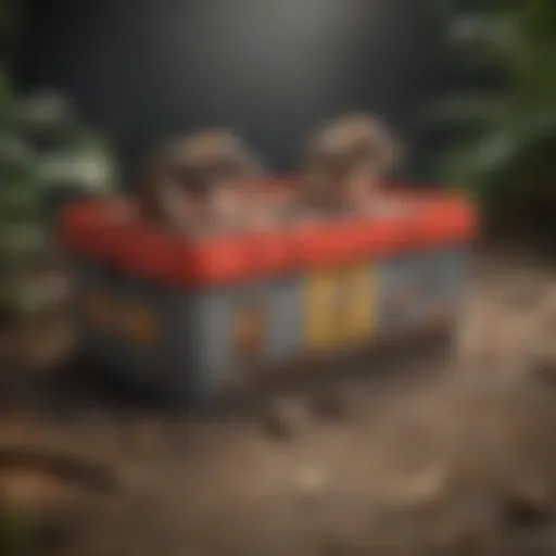 A variety of bait boxes designed for rodent control in different environments.