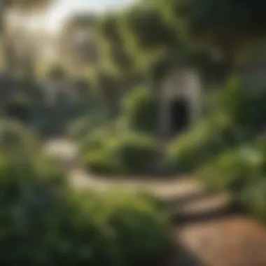 Lush green plants in a well-maintained garden