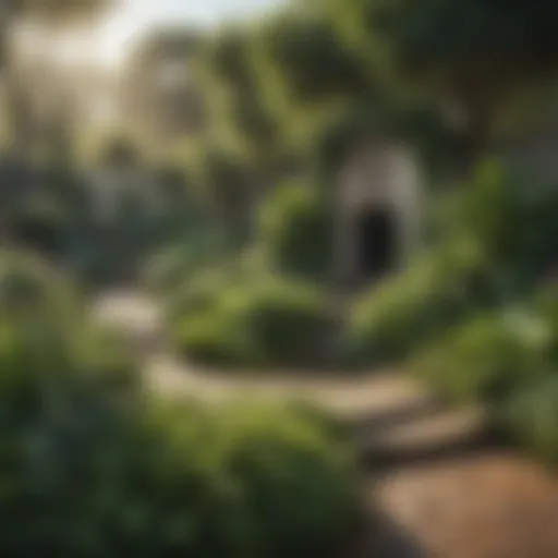 Lush green plants in a well-maintained garden