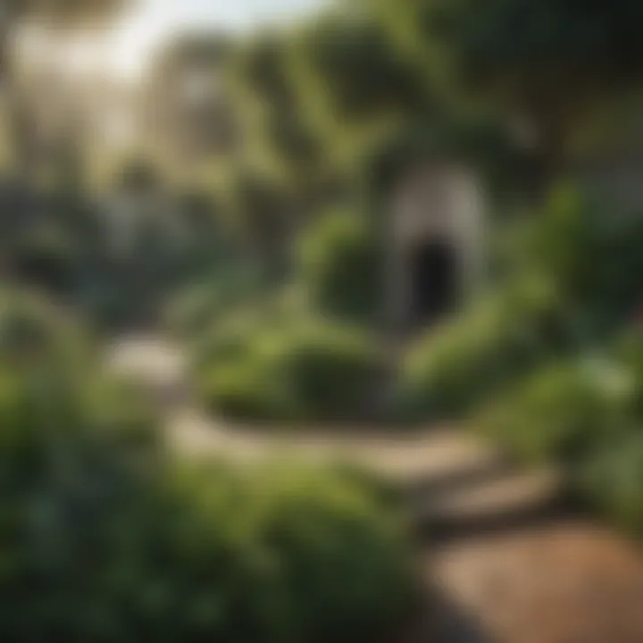 Lush green plants in a well-maintained garden