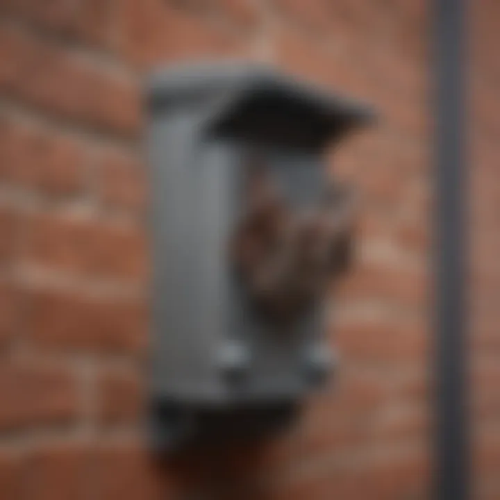 Exclusion Device Installation Close-up of a bat exclusion device installed on a building