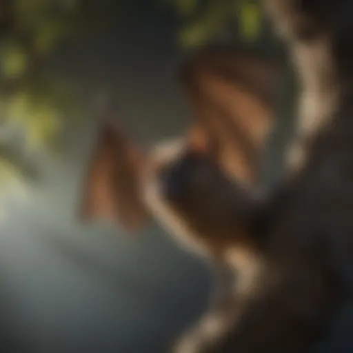 Bat resting on a branch