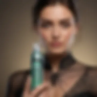 Sophisticated Use of Bayer Spider Spray Elegant woman holding a bottle of Bayer Spider Spray