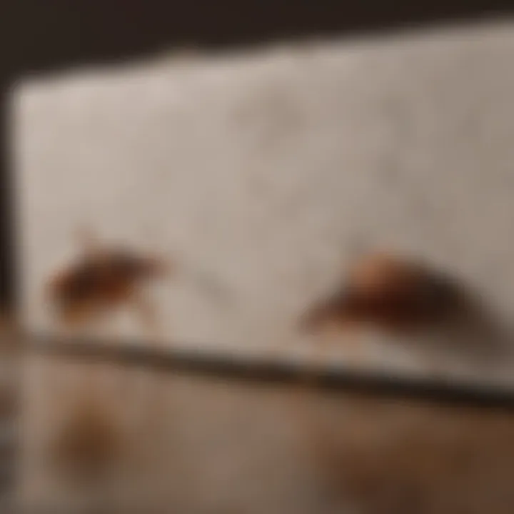 Professional exterminator eliminating bed bugs in box spring