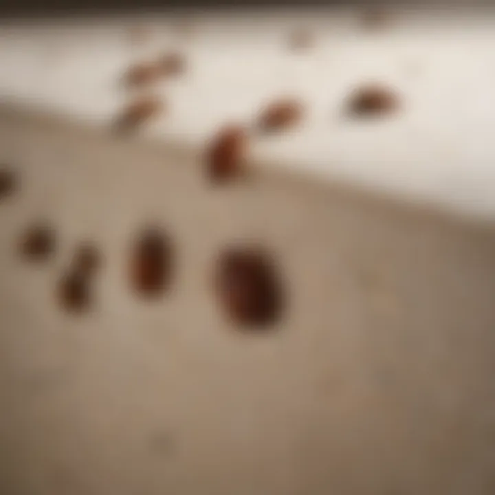 Bed bug feces on box spring