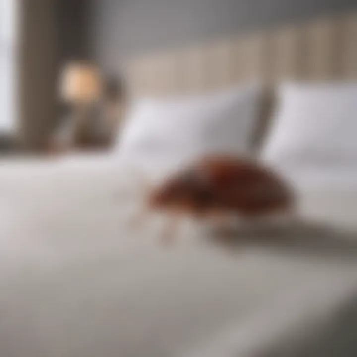 Bed bug infestation in a bedroom environment