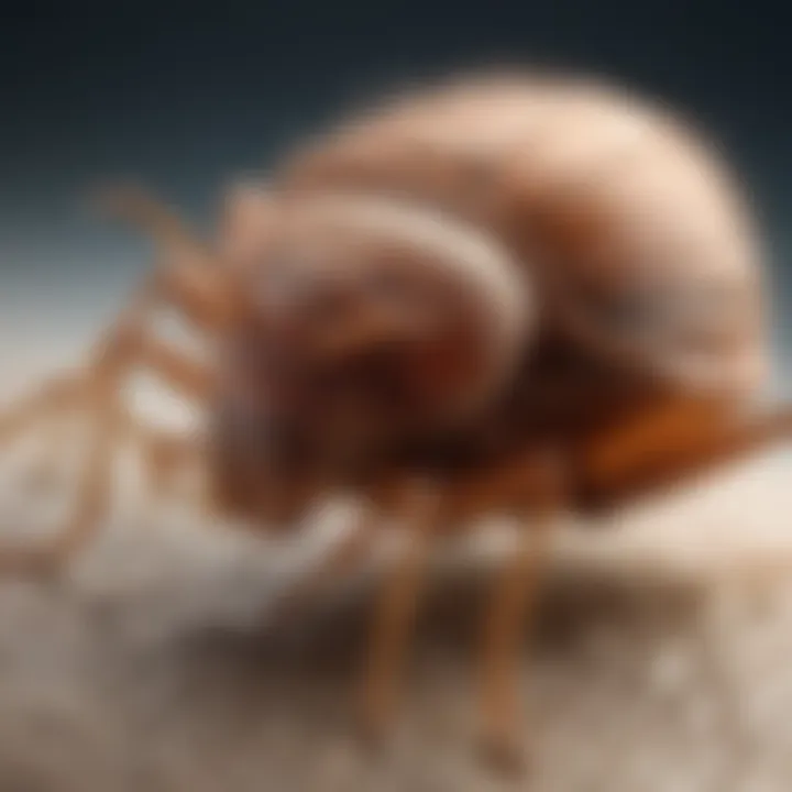 Close-up of bedbug larvae affected by borax treatment