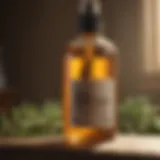 Natural herbal ingredients in a spray bottle