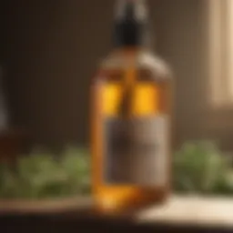 Natural herbal ingredients in a spray bottle