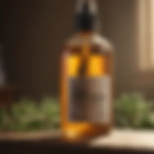 Natural herbal ingredients in a spray bottle