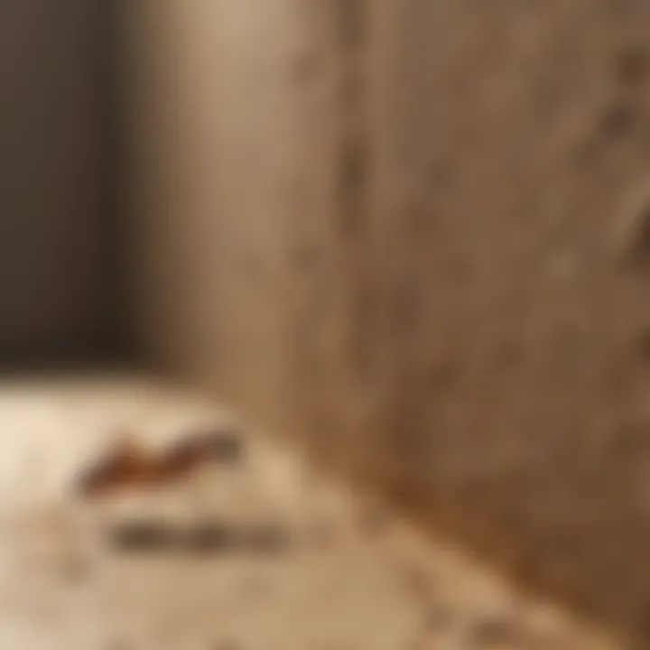 Chemical termite spray application in progress