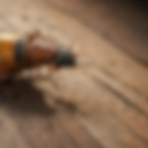 Natural termite spray sitting on wooden surface