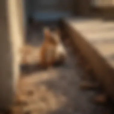 Close-up view of squirrel tracks near attic entrance