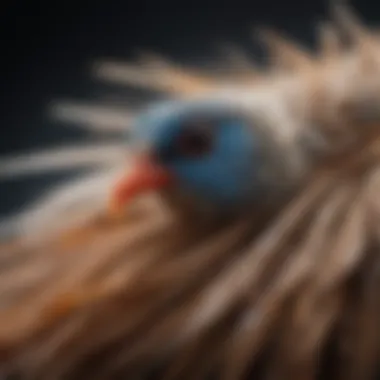 Close-up of bird mites on a feather