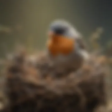 Illustration of bird mites infesting a bird's nest