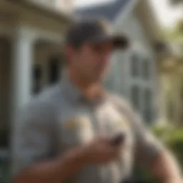 Brandon Pest Control technician inspecting a residential property