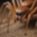 Brown Recluse Spider Feeding on Prey