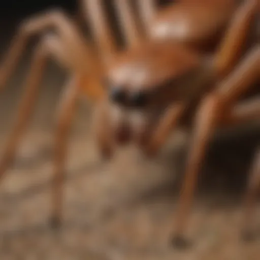 Brown Recluse Spider Feeding on Prey