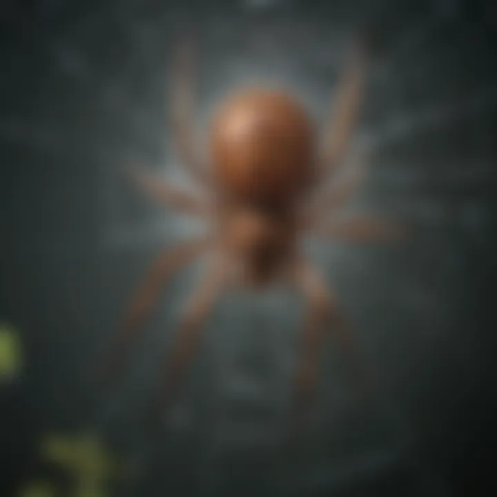 The Artistry of a Brown Widow's Web Brown Widow Spider in its Intricate Web