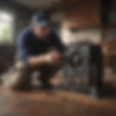 Burke Pest Control service technician inspecting property