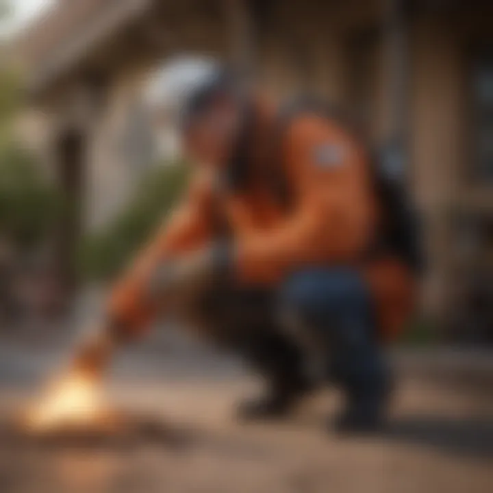 Professional Burns Pest Control technician treating a residential property