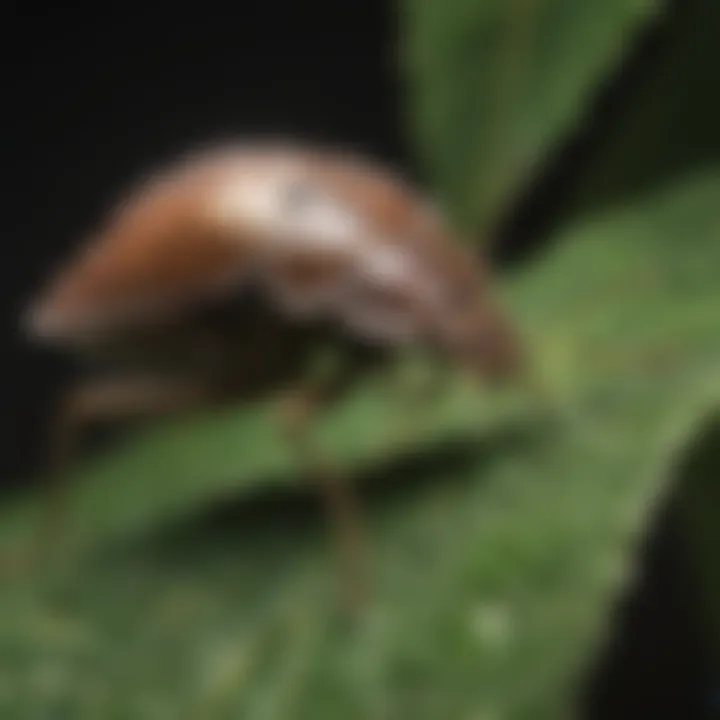 Stink bug crawling on leaf