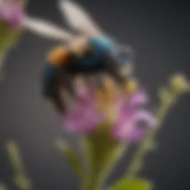 Carpenter bee gathering nectar from a blooming plant in NYC