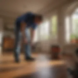 A professional inspecting a home for pests