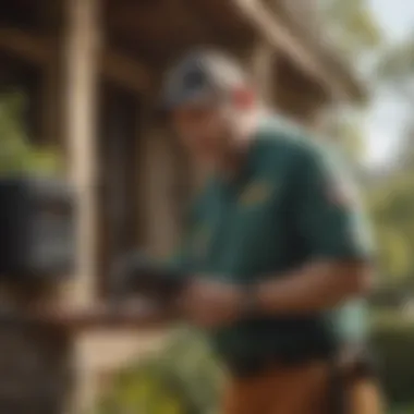 Pest Control Technician Assessing Property Pest Control Technician Assessing Property