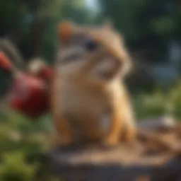 Captivating Illustration of Chipmunk Exterminator at Work
